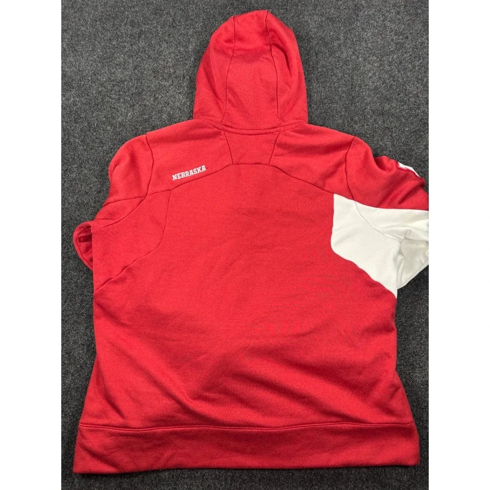 Adidas Nebraska Cornhuskers Huskers 1/4 Zip Hoodie Men's 2XL Red Clima NCAA